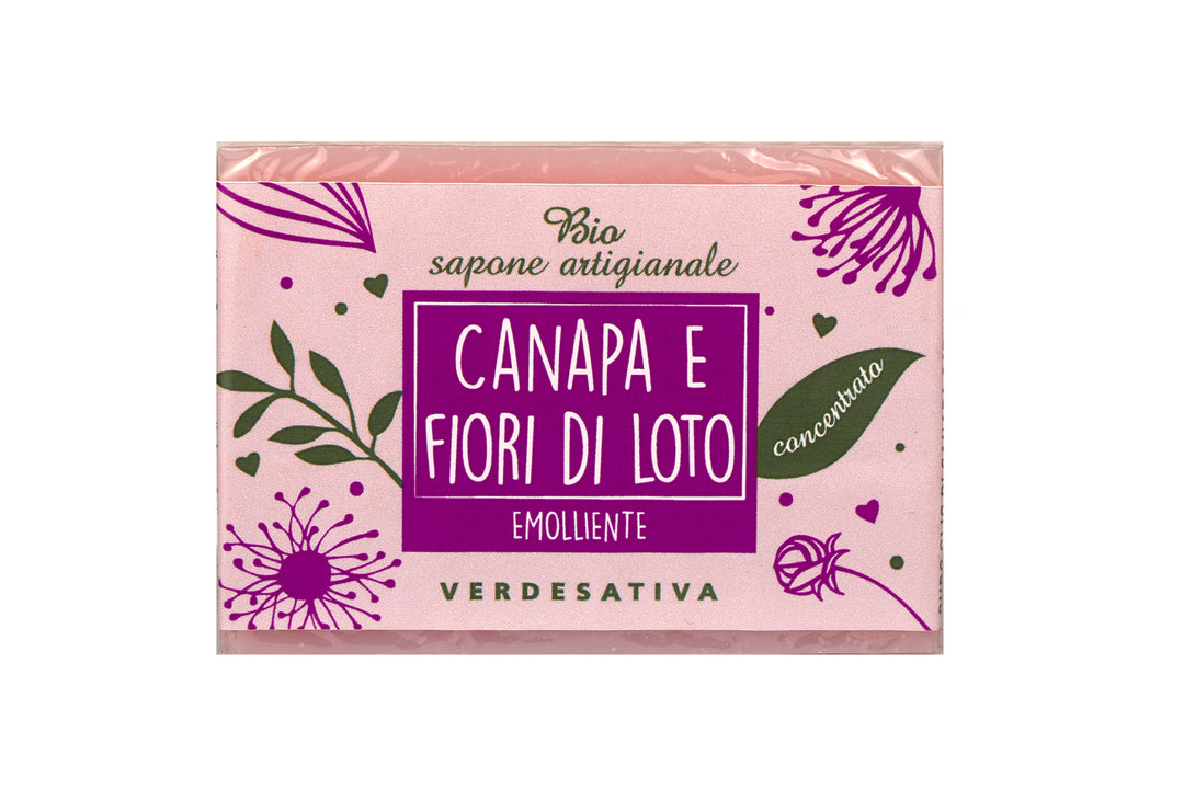Sapone solido Canapa e Fiori di Loto - 100% bio degradabile 100 gr - Bongae