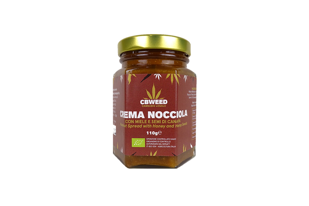 CREMA NOCCIOLA CON MIELE E SEMI DI CANAPA - Bongae
