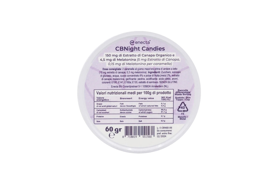 CBNIGHT CANDIES - CARAMELLE ALLA CANAPA E MELATONINA - BONGAE
