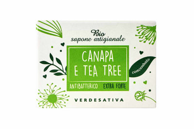 Biosapone artigianale extra forte canapa e tea tree - 100% bio degradabile 100 gr - Bongae