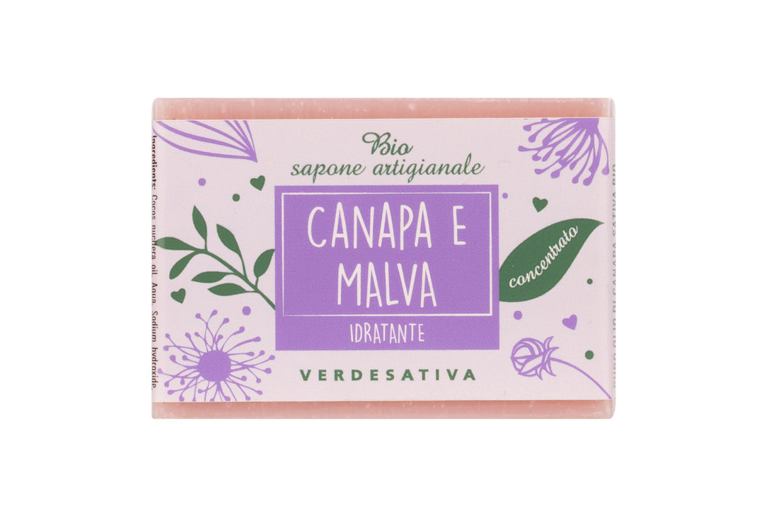 Sapone canapa e malva 100% bio degradabile - 100 gr - Bongae 