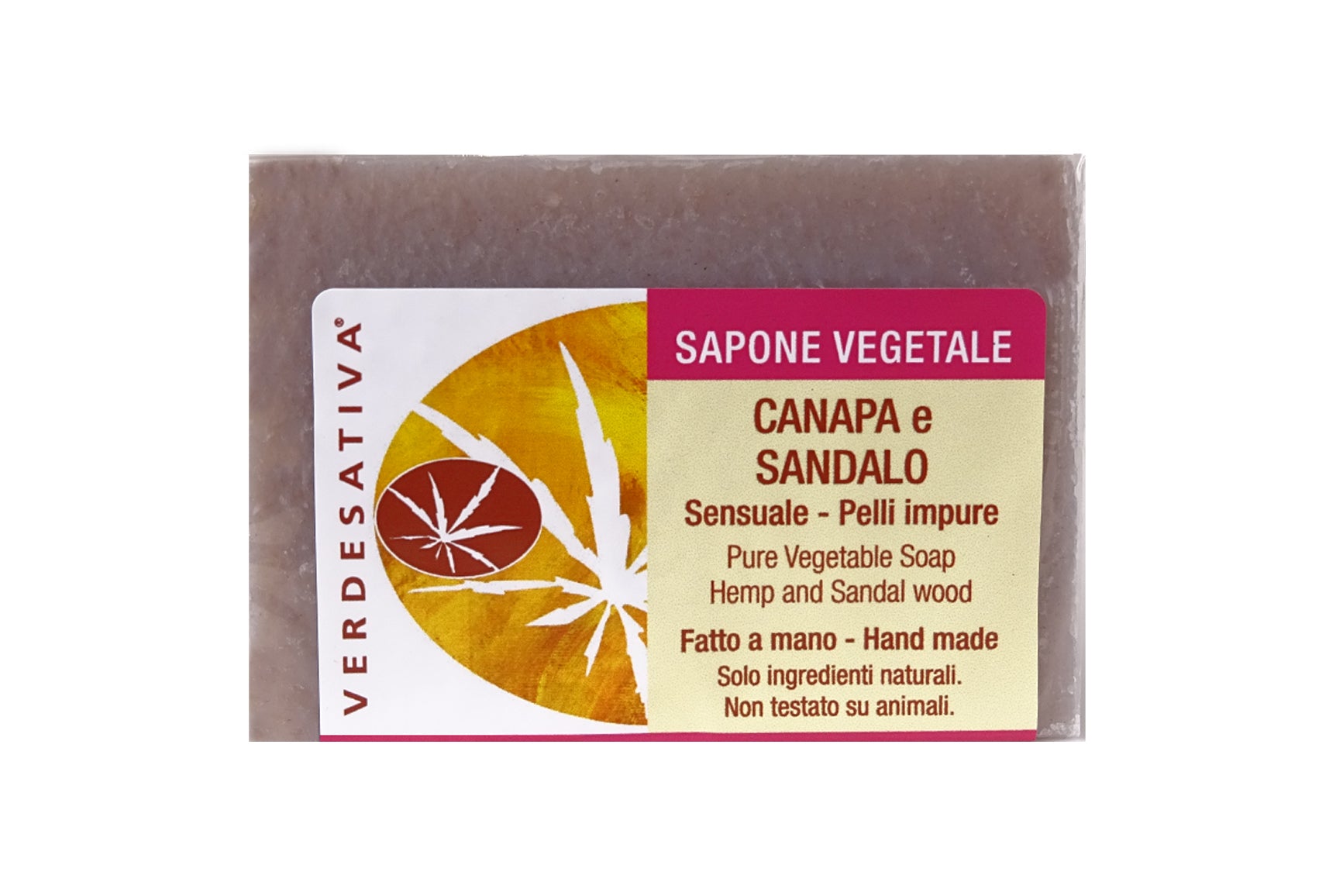 Sapone solido Canapa e Sandalo - 100% Ecosostenibile - Bongae 