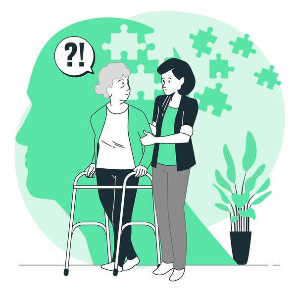 Immagine disabile affetto da morbo di alzheimer