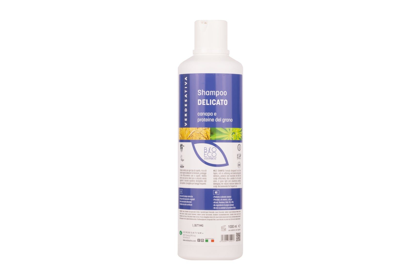 Shampoo Delicato -100% naturale e bio degradabile – 1 Litro - Bongae