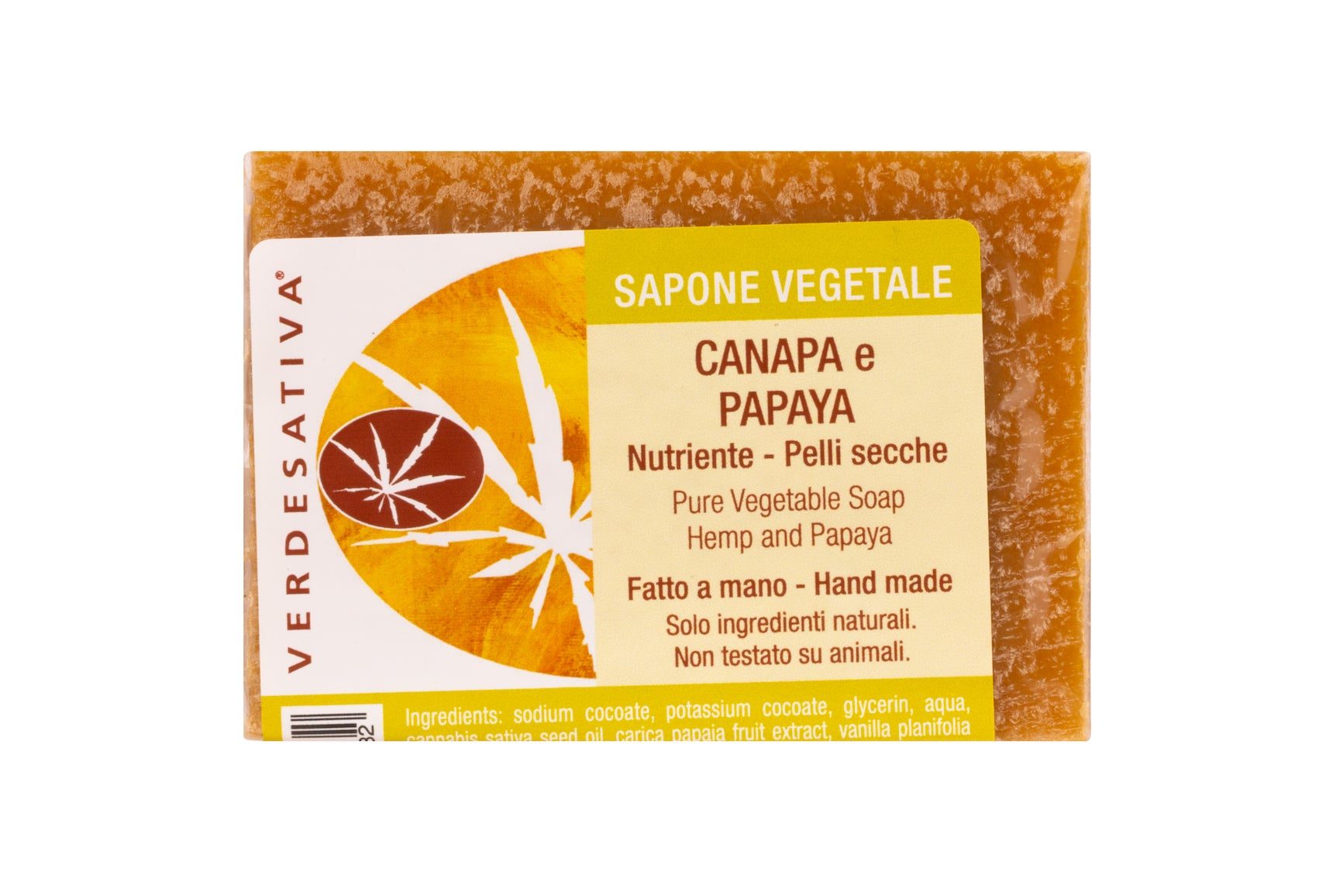 Sapone canapa e papaya 100% bio degradabile - 100 gr - Bongae