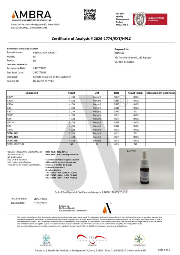CBD Oil - Elaion 20 % - 10 ml